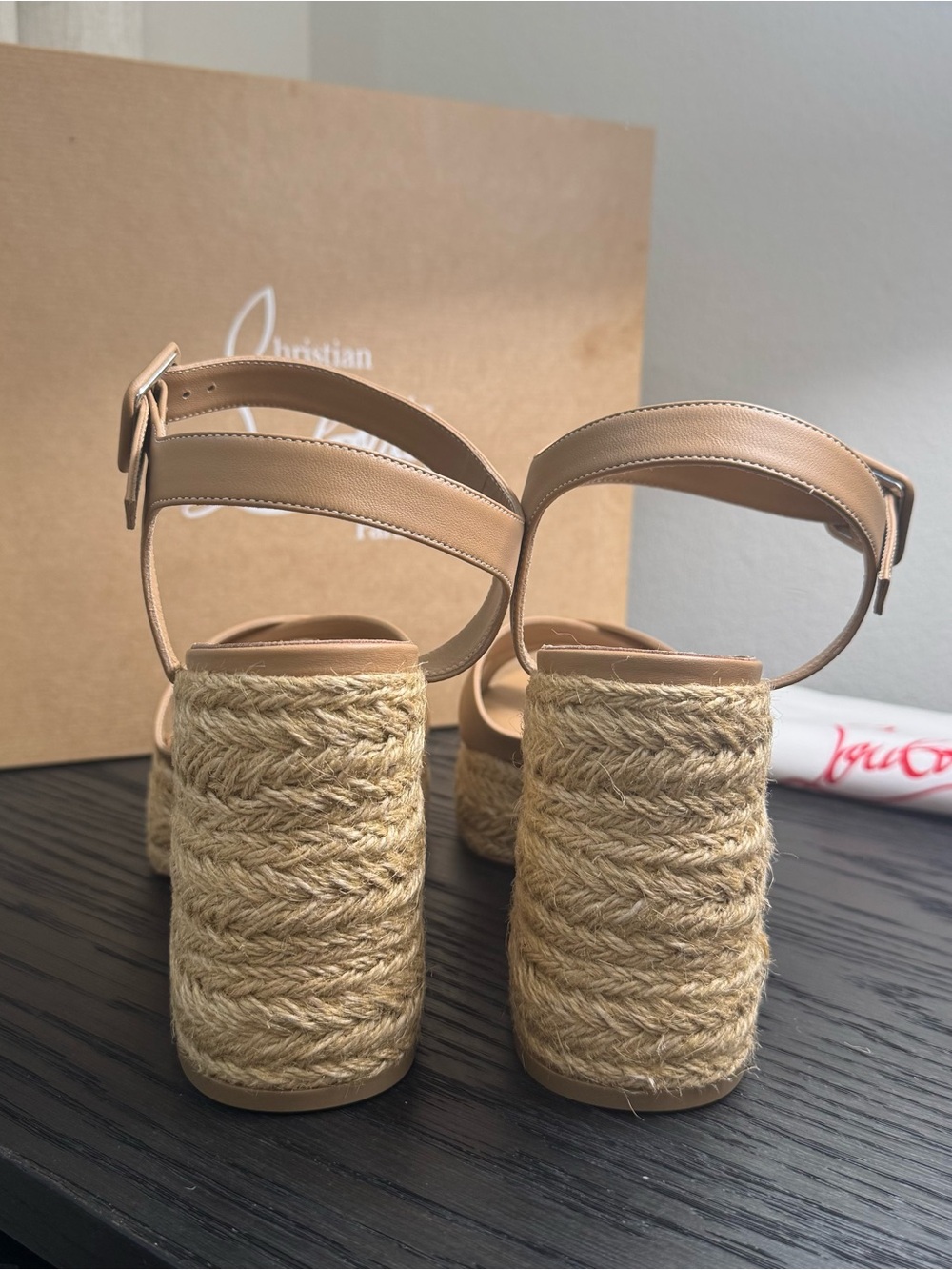 Christian Louboutin Calakala 70 Platform Espadrille Sandals Nude 41 - Picture 6 of 8